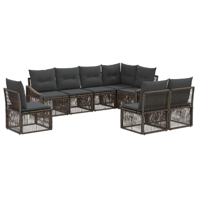 vidaXL Gartensofa-Set 8-Tlg Grau Poly-Rattan 3436022