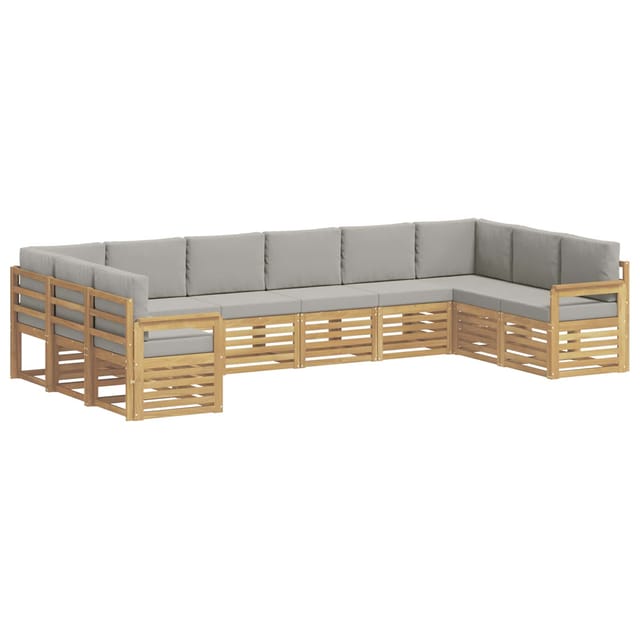 vidaXL Outdoor-Sofagarnitur 7-Tlg Weiß und Hellgrau 3392571