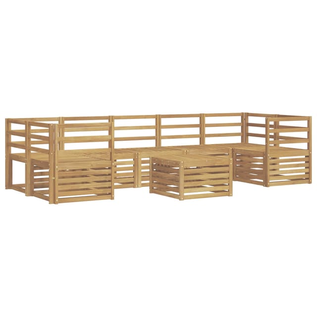 vidaXL Outdoor-Sofagarnitur 8-Tlg Weiß Massivholz Akazie 3391534