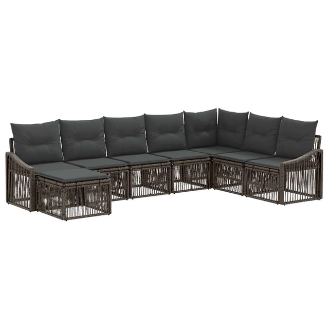 vidaXL Gartensofa-Set 8-Tlg Grau Poly-Rattan 3436097