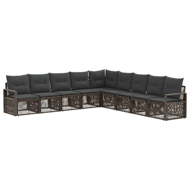 vidaXL Gartensofa-Set 9-Tlg Grau Poly-Rattan 3435734