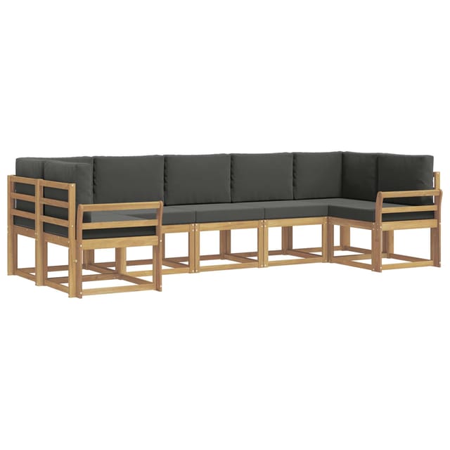 vidaXL Outdoor-Sofagarnitur mit Kissen 7-Tlg Weiß und Anthrazit 3388156
