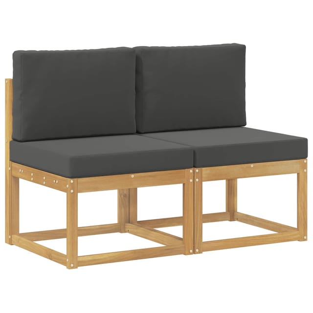 vidaXL 2 Stück Outdoor Mittelsofa Massivholz Akazie Weiß 901465