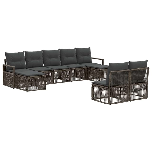 vidaXL Gartensofa-Set 9-Tlg Grau Poly-Rattan 3435827