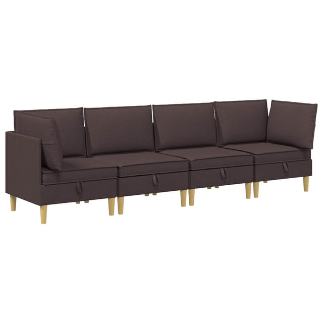 vidaXL Wohnzimmergarnitur mit Kissen 4 Stk Dunkelbraun Stoff 3413694