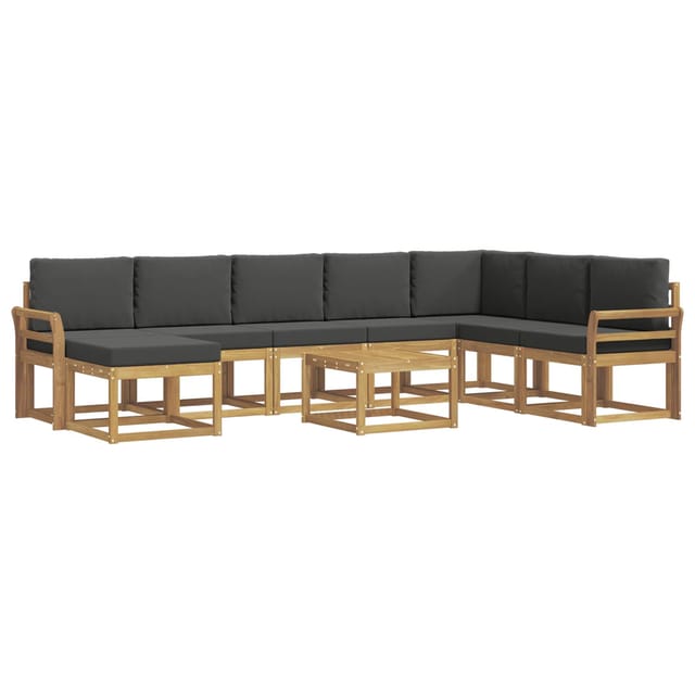 vidaXL Outdoor-Sofagarnitur mit Kissen 9-Tlg Weiß und Anthrazit 3388086