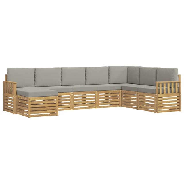 vidaXL Outdoor-Sofagarnitur 6-Tlg Weiß und Hellgrau 3392306