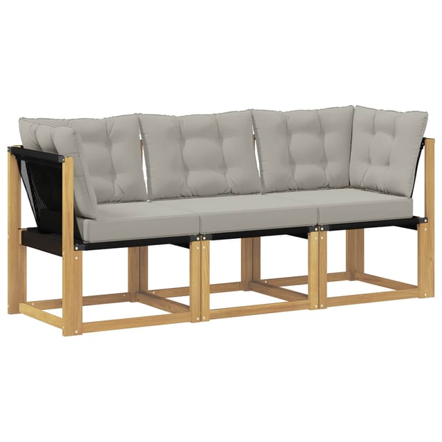 vidaXL Outdoor Mittel- und Ecksofa mit Kissen 3 Stück Weiß 901626