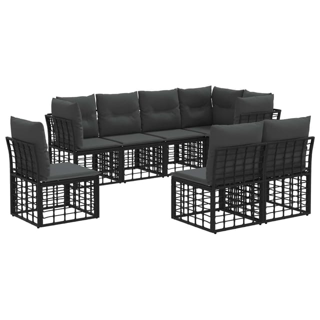 vidaXL Outdoor-Sofagarnitur Schwarz Polyester 3437483
