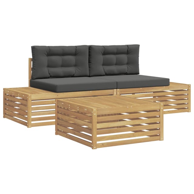 vidaXL 3 Stück Outdoor-Sofagarnitur Polyester Weiß 3391112