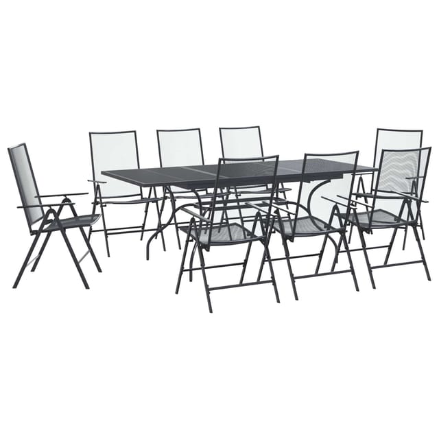 vidaXL Garten Essgruppe 9 Stk Anthrazit 212 x 90 x 76 cm 3429143
