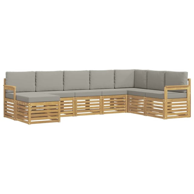 vidaXL Outdoor-Sofagarnitur 6-Tlg Weiß und Hellgrau 3392301