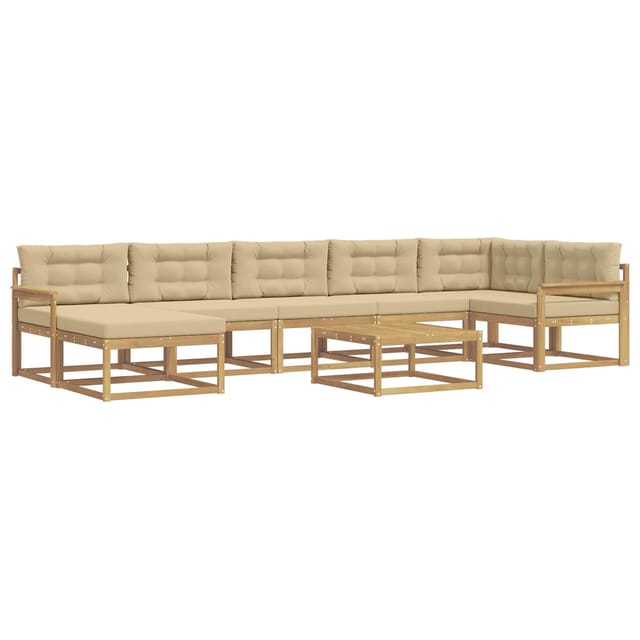 vidaXL Outdoor-Sofagarnitur 8 Stk Weiß und Beige 3386787