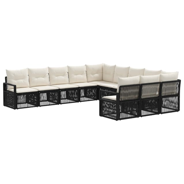 vidaXL Gartensofa-Set 11-Tlg Schwarz Poly-Rattan 3435850