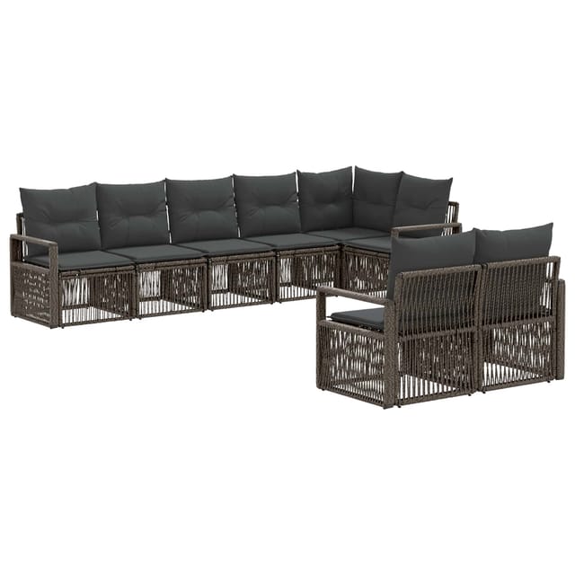 vidaXL Gartensofa-Set 8-Tlg Grau Poly-Rattan 3435773
