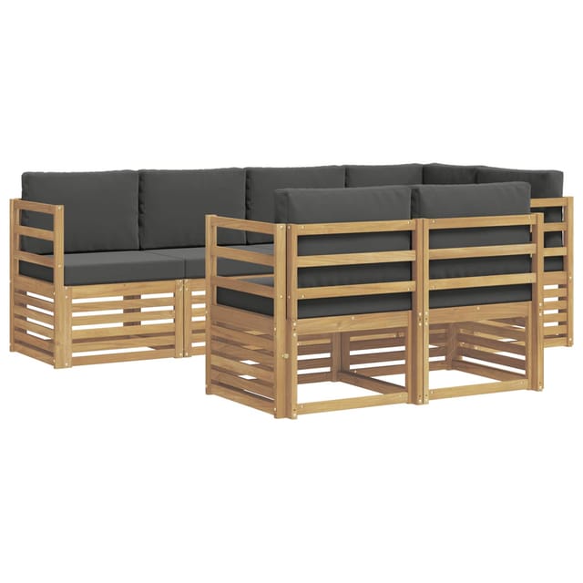 vidaXL Outdoor-Sofagarnitur 7 Stk Weiß und Anthrazit 3391977
