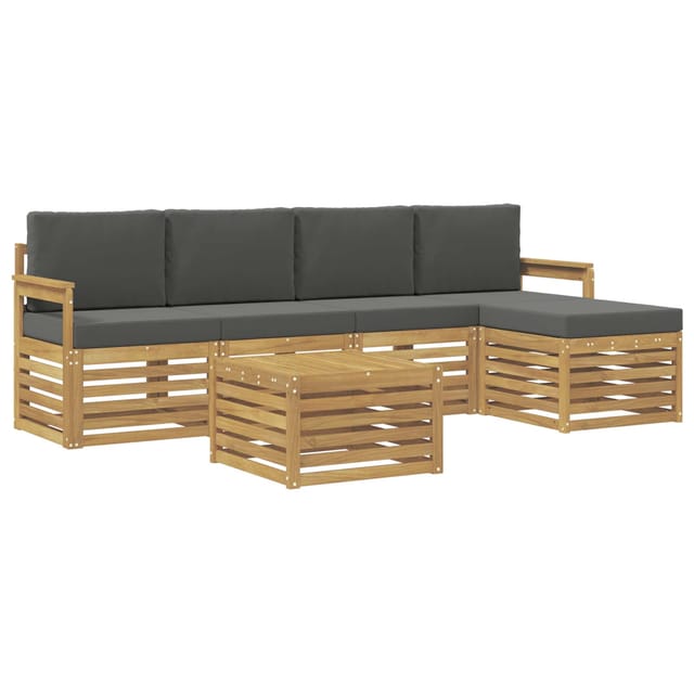 vidaXL Outdoor-Sofagarnitur 6-Tlg Weiß und Anthrazit 59 x 59 x 37 cm 3391702