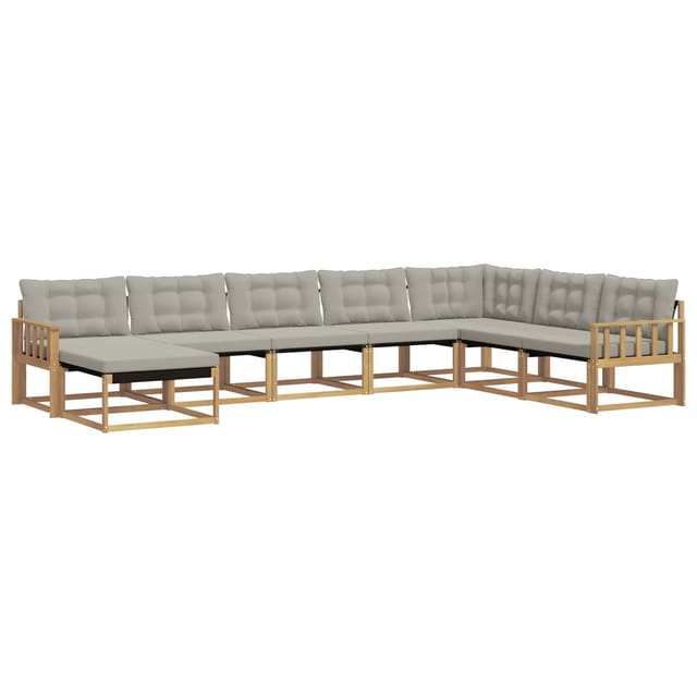 vidaXL Outdoor-Sofagarnitur 8-Tlg Weiß und Hellgrau 3388969