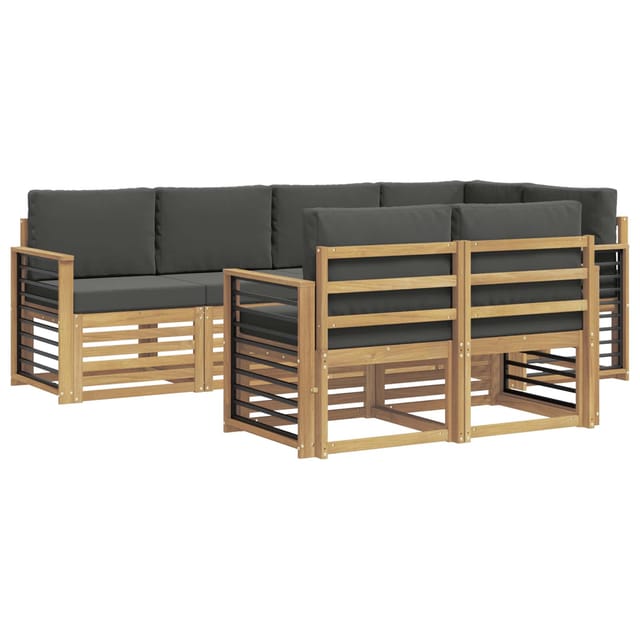 vidaXL Outdoor-Sofagarnitur 7 Stk Weiß und Anthrazit 3392007