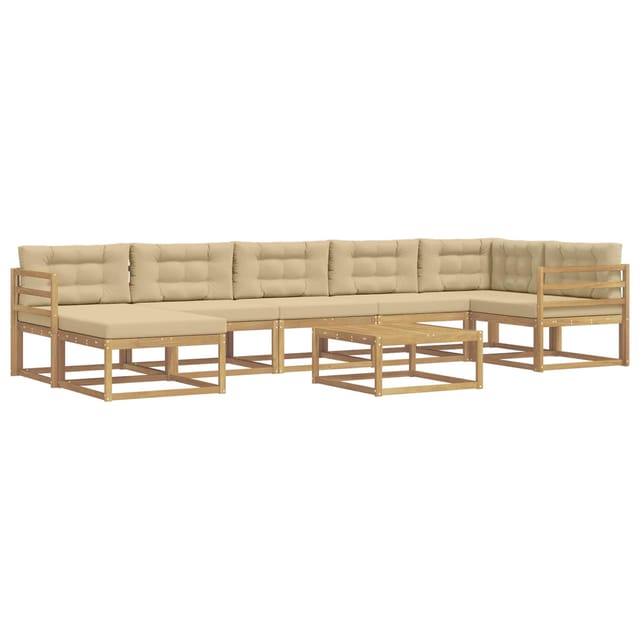 vidaXL Outdoor-Sofagarnitur 8 Stk Weiß und Beige 3386782