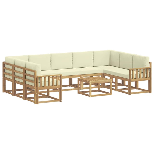 vidaXL Outdoor-Sofagarnitur 10-Tlg Weiß und Creme 59 x 59 x 37 cm 3388249