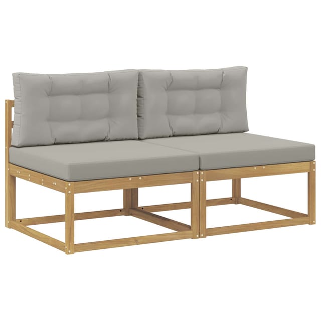 vidaXL 2 Stück Outdoor Mittelsofa Polyester Weiß 901542
