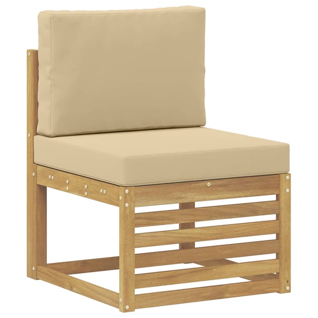 vidaXL Outdoor Mittelsofa Massivholz Akazie Weiß 901497