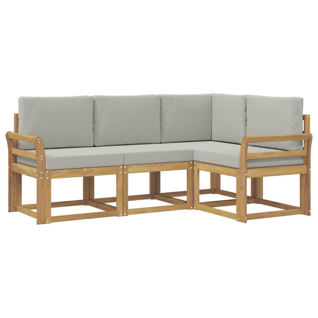 vidaXL Outdoor-Sofagarnitur 4-Tlg Weiß und Hellgrau 3387560