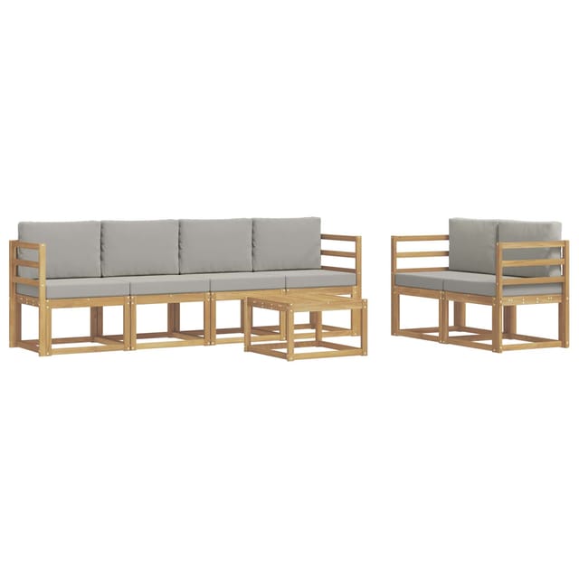 vidaXL Outdoor-Sofagarnitur 7-Tlg Weiß und Hellgrau 59 x 59 x 37 cm 3387265