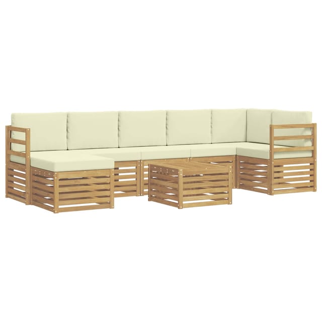 vidaXL Outdoor-Sofagarnitur 8-Tlg Weiß und Creme 59 x 59 x 37 cm 3392215