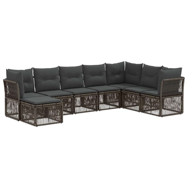vidaXL Gartensofa-Set 8-Tlg Grau Poly-Rattan 3434315