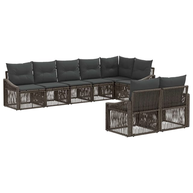 vidaXL Gartensofa-Set 8-Tlg Grau Poly-Rattan 3436067