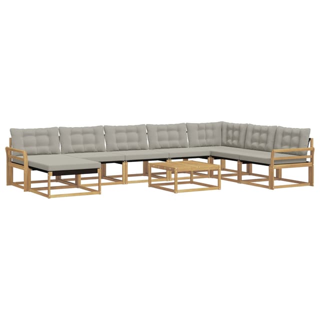 vidaXL Outdoor-Sofagarnitur 9-Tlg Weiß und Hellgrau 79 x 79 x 37 cm 3388997