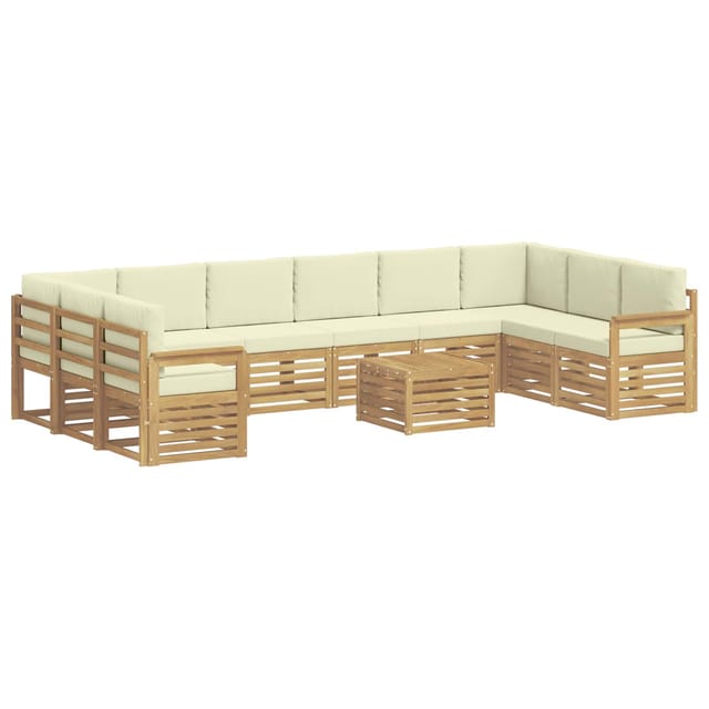 vidaXL Outdoor-Sofagarnitur 8-Tlg Weiß und Creme 59 x 59 x 37 cm 3392610