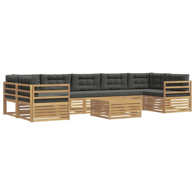 vidaXL Outdoor-Sofagarnitur 8 Stk Weiß und Anthrazit Massivholz Akazie 3390187