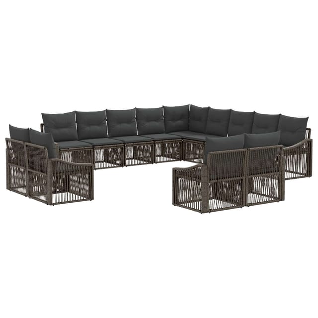vidaXL Gartensofa-Set 13-Tlg Grau Poly-Rattan 3436187