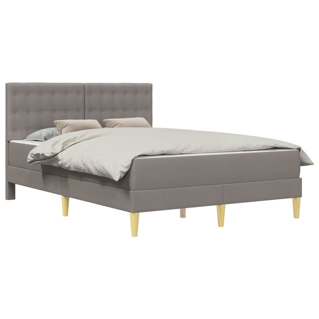 vidaXL Bettgestell mit Matratze mit Kopfteil Taupe 120 x 190 cm Stoff 3415101