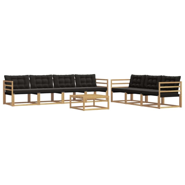 vidaXL Outdoor-Sofagarnitur 8-Tlg Weiß und Schwarz 3388482