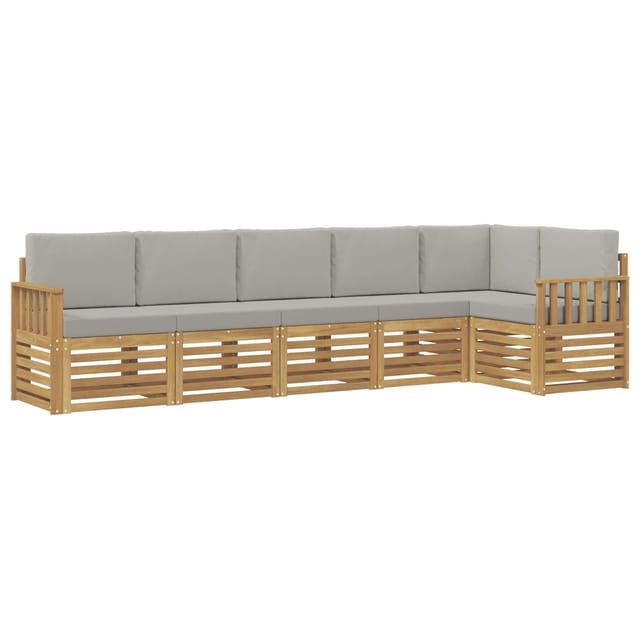 vidaXL Outdoor-Sofagarnitur 6-Tlg Weiß und Hellgrau 3391906