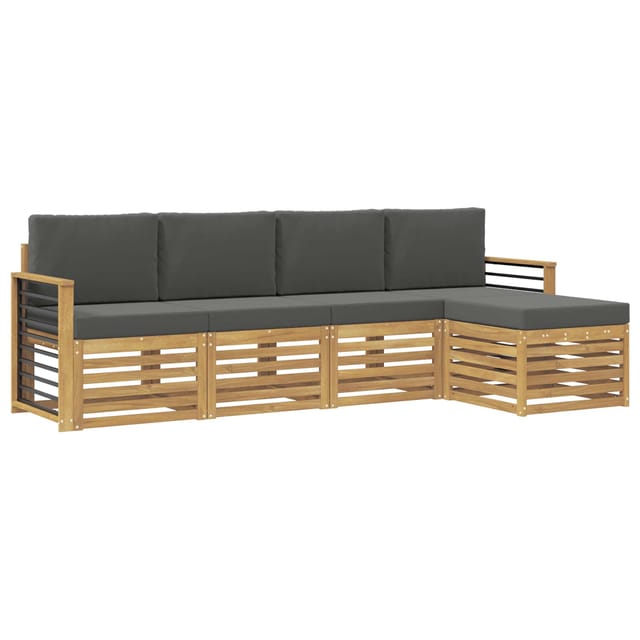 vidaXL Outdoor-Sofagarnitur 5-Tlg Weiß und Anthrazit 3391687