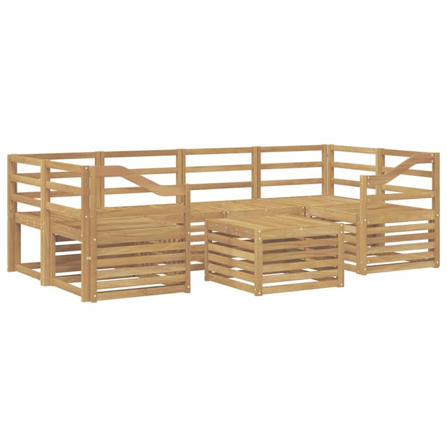 vidaXL Outdoor-Sofagarnitur 7-Tlg Weiß Massivholz Akazie 3391489