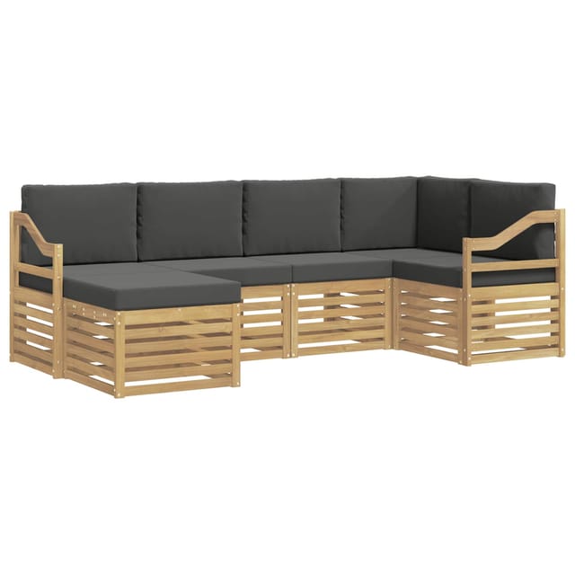 vidaXL Outdoor-Sofagarnitur 6-Tlg Weiß und Anthrazit Polyester 3392132