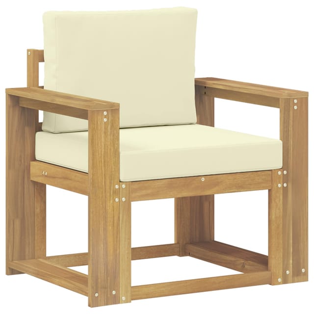 vidaXL 2 Stück Outdoor-Sofagarnitur Polyester Weiß und Creme 3438979