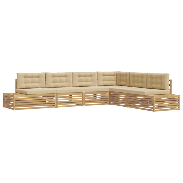 vidaXL 6 Stück Outdoor-Sofagarnitur Polyester Weiß 3391128