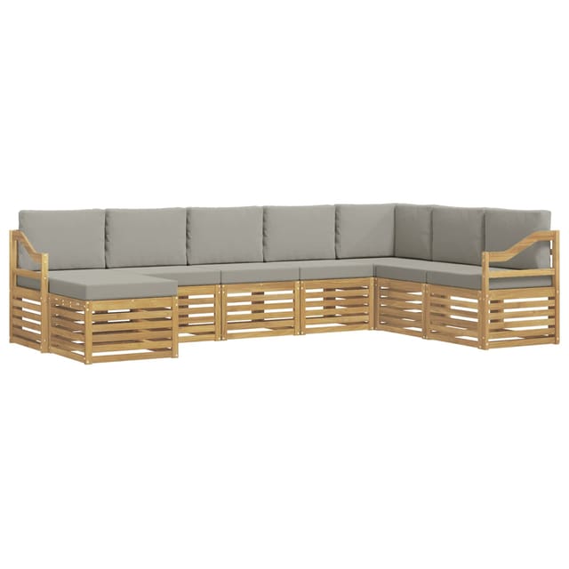 vidaXL Outdoor-Sofagarnitur 8 Stk Weiß und Hellgrau 3392331