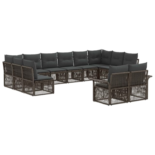 vidaXL Gartensofa-Set 12-Tlg Grau Poly-Rattan 3434975