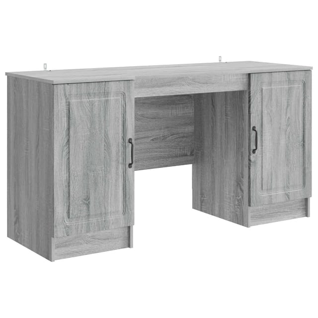 vidaXL Schreibtisch Graues Sonoma 142,5 x 50 x 75 cm Holzwerkstoff 3414645