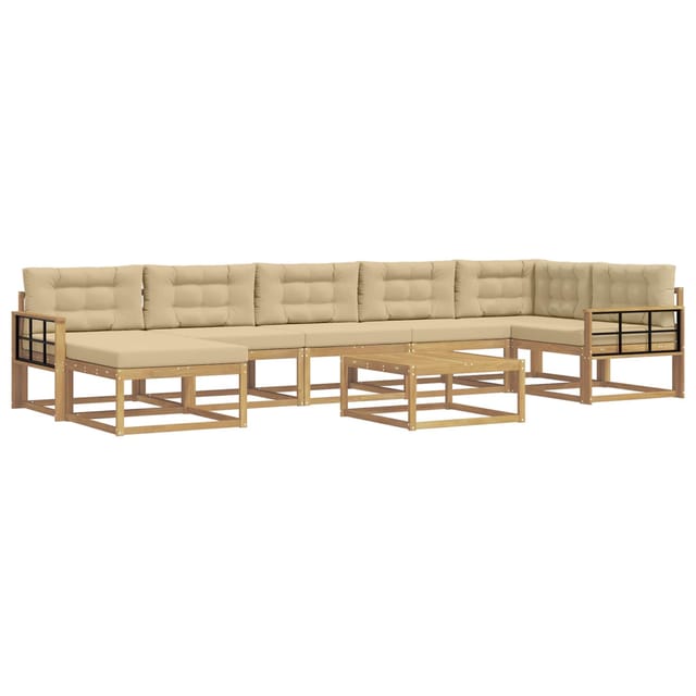 vidaXL Outdoor-Sofagarnitur 8 Stk Weiß und Beige 3386807