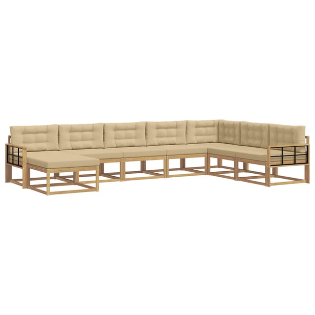vidaXL Outdoor-Sofagarnitur 8 Stk Weiß und Beige 3386877