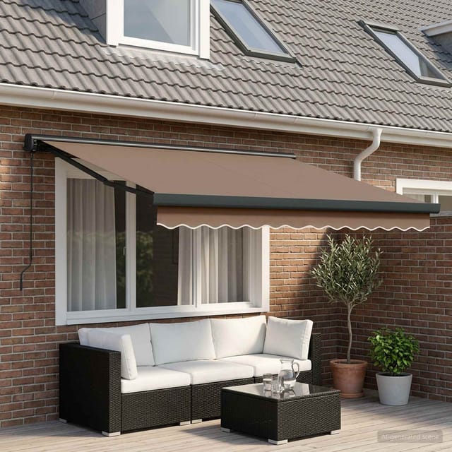 vidaXL Ausziehbare Markise Taupe 300 x 250 cm Stoff und Metall 3425897
